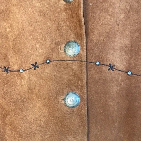 vintage scully leather jacket western country stud M barb wire ranch - Picture 2 of 14